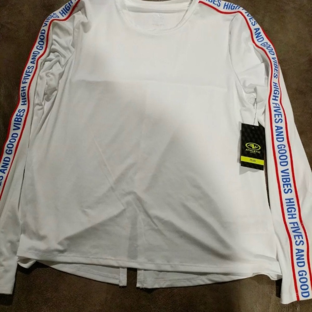 White HIGH FIVES  Long Sleeve ACTIVE TEE Shirt
